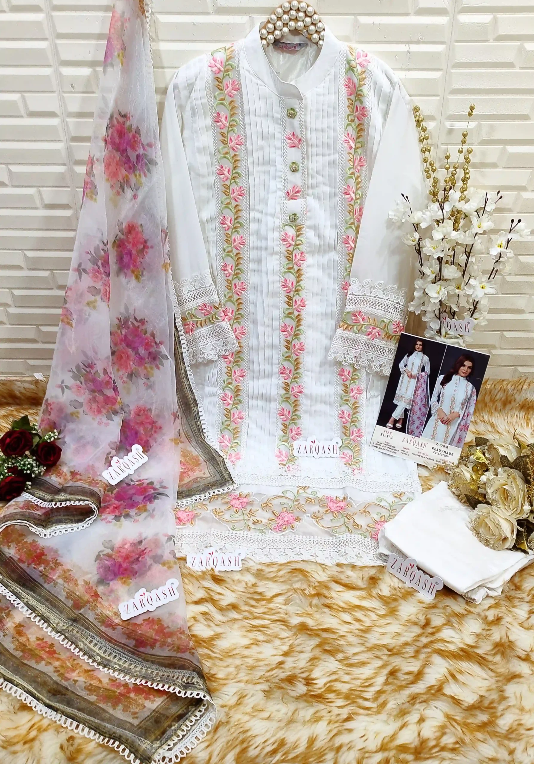 Zarqash Z 170 Heavy Georgette Wholesale Pakistani Readymade Salwar Suit Catalog — Wholesale Salwar Suits, MPA wholesale from Surat — view 2